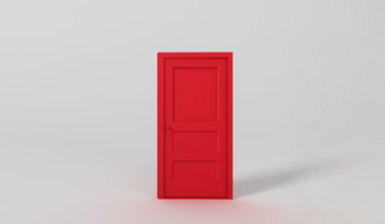 Closed red door illustrating the convictions that delay a company's strategic response, Clarion Consulting