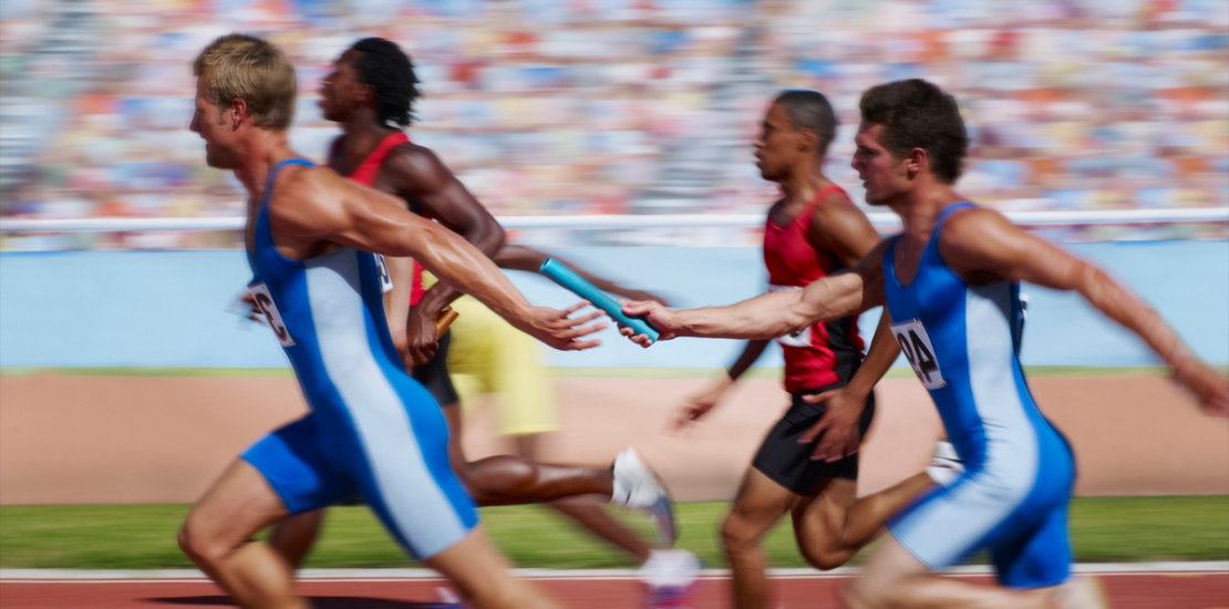 Relay baton handoff illustrating family business generational transition and succession readiness, Clarion Consulting