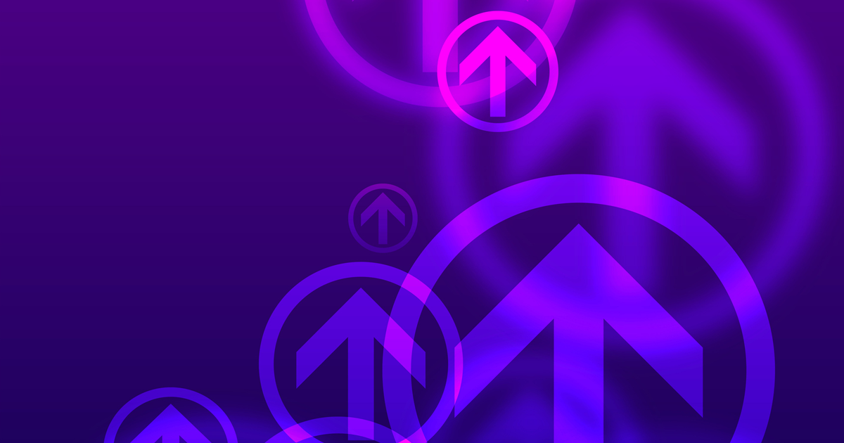 Upward arrows on purple representing Clarion Consulting